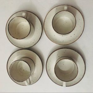 J&G Meakin Lifestyle Flat cup and saucer. 4 sets.